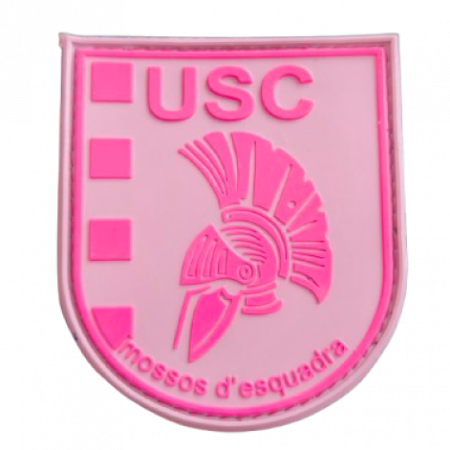 Parche de goma USC Mossos d’Esquadra PVC rosa táctico