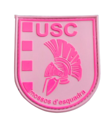 Parche de goma USC Mossos d’Esquadra PVC rosa táctico