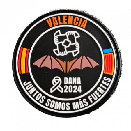 Parche solidario Valencia DANA 2024 en PVC flexible de alta calidad