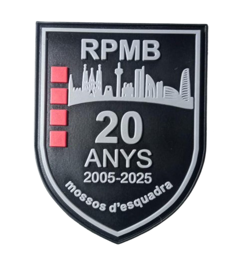 Parche RPMB 20 anys Mossos d'Esquadra 2005-2025 skyline Barcelona