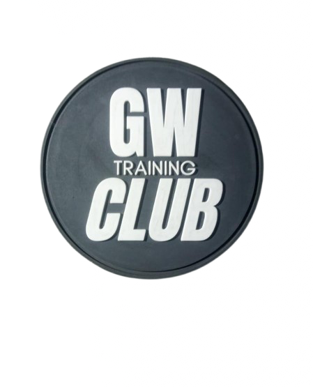Parche de goma redondo personalizado GW Training Club negro y blanco