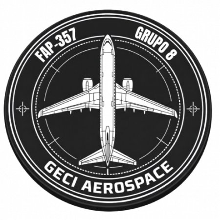 Parche de goma PVC FAP-357 Grupo 8 GECI Aerospace con avión