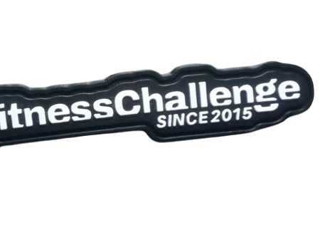 Parche de goma PVC FitnessChallenge Since 2015 negro y blanco